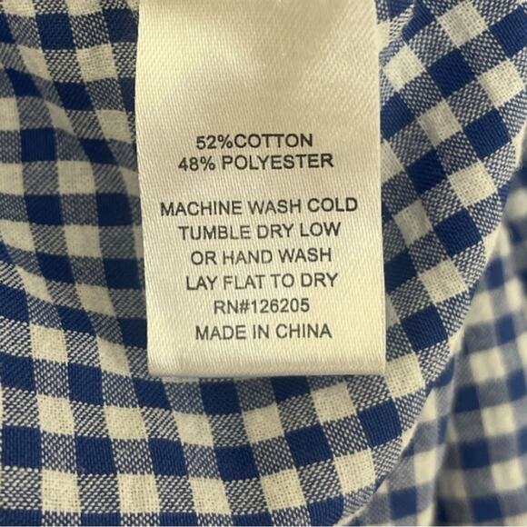 Joie Blue Gingham Button Up Puff Sleeve XL Cottagecore Peasant Homestead Prairie - Picture 6 of 10